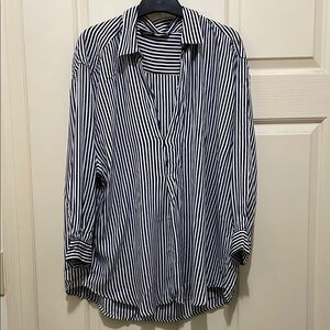 Zara Black and White Striped Shirt (sz m)